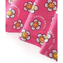 Babyhug 100% Cotton Full Sleeves Frock With Floral Print - Pink - Image 12