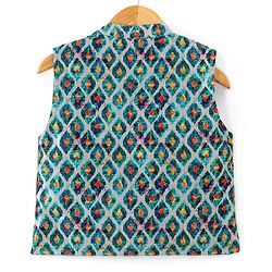 Babyhug 100% Cotton Full Sleeves Kurta Payjama Set With Waistcoat Kite Print - Purple & Blue - Image 65