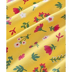 Babyhug 100% Cotton Half Sleeves Frock & Bloomer With Floral Print - Yellow - Image 6
