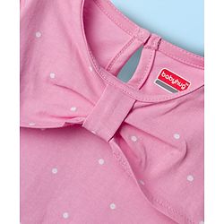 Babyhug 100% Cotton Knit Full Sleeves Top with Polka Dot Print - Pink - Image 8