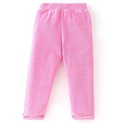 Babyhug 100% Cotton Knit Full Sleeves With Top & Leggings Floral Embroidery - Purple & Pink - Image 5