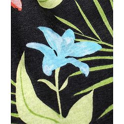 Babyhug 100% Cotton Knit Half Sleeves Frock with Tropical Print - Multicolour - Image 4