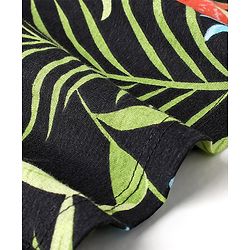 Babyhug 100% Cotton Knit Half Sleeves Frock with Tropical Print - Multicolour - Image 8
