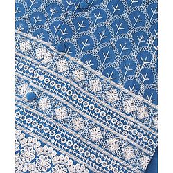 Babyhug 100% Cotton Woven Full Sleeves Kurta & Pyjama Set With Mirror Embroidered Jacket - Navy Blue - Image 13