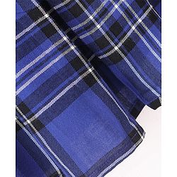 Babyhug 100% Cotton Woven Yarn Dyed Full Sleeves Inner Tee with Dress Checkered with Bow Applique - Blue & White - Image 14