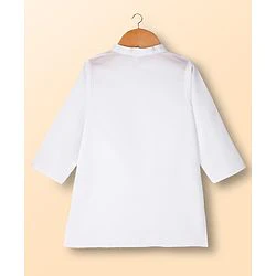 Babyhug Cambric Woven Full Sleeves Kurta Dhoti Set with Jacket & Floral Print - White - Image 37