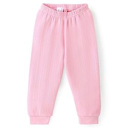Babyhug Cotton Full Length Thermal Leggings Solid Colour - Pink - Image 16