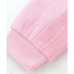 Babyhug Cotton Full Length Thermal Leggings Solid Colour - Pink - Image 6