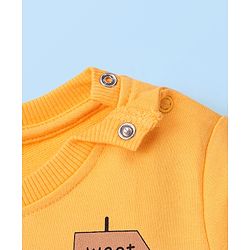 Babyhug Cotton Full Sleeves Graphic Tiger Print Sweatshirts Pack of  2 - White Melange & Yellow - Image 7