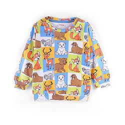 Babyhug Cotton Full Sleeves Sweatshirt Fox & Deer Print- Blue Green & Yellow - Image 16