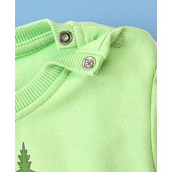 Babyhug Cotton Full Sleeves Sweatshirt With Bear Graphics- Light Green - Image 20