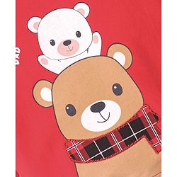 Babyhug Cotton Knit Full Sleeves Brushed Fleece Sweatshirt With Teddy Graphics & Applique Detailing - Red - Image 15