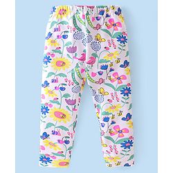 Babyhug Cotton Knit Sleeveless Top and Leggings Set Floral Print - Multicolor - Image 11