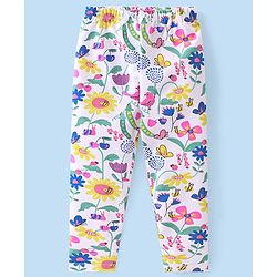 Babyhug Cotton Knit Sleeveless Top and Leggings Set Floral Print - Multicolor - Image 4
