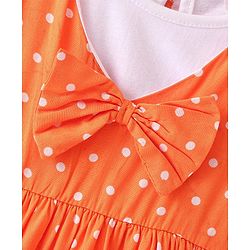 Babyhug Cotton Woven Frock with Half Sleeves T-Shirt Polka Dot Print - Multicolour - Image 15