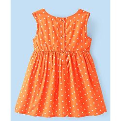 Babyhug Cotton Woven Frock with Half Sleeves T-Shirt Polka Dot Print - Multicolour - Image 22