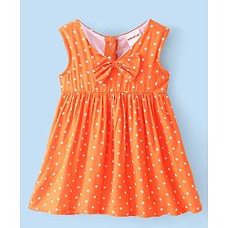 Babyhug Cotton Woven Frock with Half Sleeves T-Shirt Polka Dot Print - Multicolour - Image 29