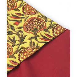 Babyhug Cotton Woven Full Sleeves Solid Kurta & Pajama Set with Floral Print Jacket - Red & Yellow - Image 30