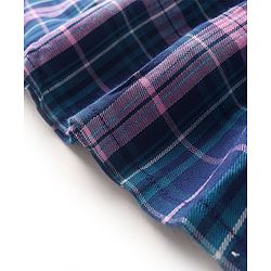 Babyhug Cotton Woven Full Sleeves Yard Dyed Checkered Frock - Blue - Image 4