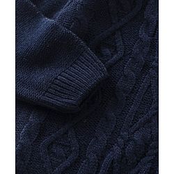 Babyhug Full Sleeves Sweater with Cable Knit Design - Navy - Image 3