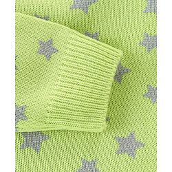 Babyhug Knit Full Sleeves Sweater With Star Print - Green - Image 10