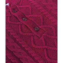 Babyhug Knitted Full Sleeves Pullover Sweater with Cable Knit Design -Red - Image 3