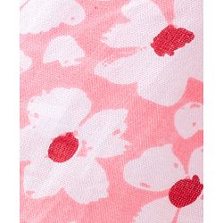 Babyhug Rayon Woven Full Sleeves Floral Printed Frock with Frill Detailing - Pink - Image 8