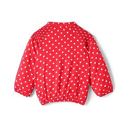 Babyhug Rayon Woven Full Sleeves Polka Dot Printed Top - Red - Image 11