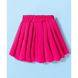 Babyhug Scuba Woven Full Sleeves Solid Jacket & Skirt With Inner Top - Dark Pink - Image 18