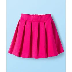 Babyhug Scuba Woven Full Sleeves Solid Jacket & Skirt With Inner Top - Dark Pink - Image 8