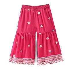 Babyhug Sleeveless  Top With Sharara & Floral Embroidered Jacket Set - Pink - Image 14
