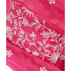 Babyhug Sleeveless  Top With Sharara & Floral Embroidered Jacket Set - Pink - Image 16