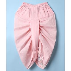 Babyhug Woven Full Sleeves Kurta Dhoti Set with Floral Embroidered Waistcoat - Pink - Image 16