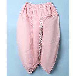 Babyhug Woven Full Sleeves Kurta Dhoti Set with Floral Embroidered Waistcoat - Pink - Image 6