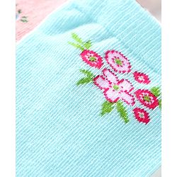 Cute Walk by Babyhug Ankle Length Socks With Floral & Polka Dot Design Pack of 3 - Dark Pink Blue & Pink - Image 8