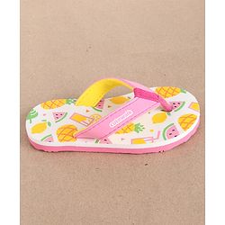Cute Walk by Babyhug Flip Flops Fruits Print - Pink White (Strap Colour May Vary) - Image 12