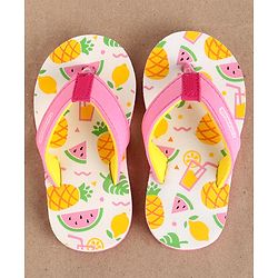 Cute Walk by Babyhug Flip Flops Fruits Print - Pink White (Strap Colour May Vary) - Image 15