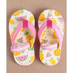 Cute Walk by Babyhug Flip Flops Fruits Print - Pink White (Strap Colour May Vary) - Image 16
