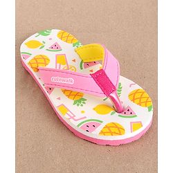 Cute Walk by Babyhug Flip Flops Fruits Print - Pink White (Strap Colour May Vary) - Image 3