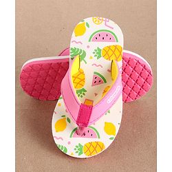 Cute Walk by Babyhug Flip Flops Fruits Print - Pink White (Strap Colour May Vary) - Image 6