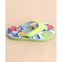 Cute Walk by Babyhug Flip Flops Monster Print - Green - Image 11