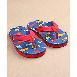 Cute Walk by Babyhug Slip On Flip Flops JCB Print - Blue - Image 21