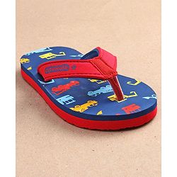 Cute Walk by Babyhug Slip On Flip Flops JCB Print - Blue - Image 22