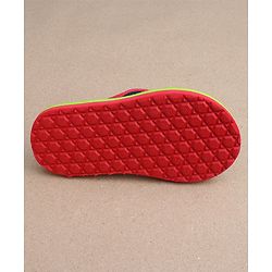 Cute Walk by Babyhug Slip On Flip Flops with Monster Print - Red & Green - Image 18